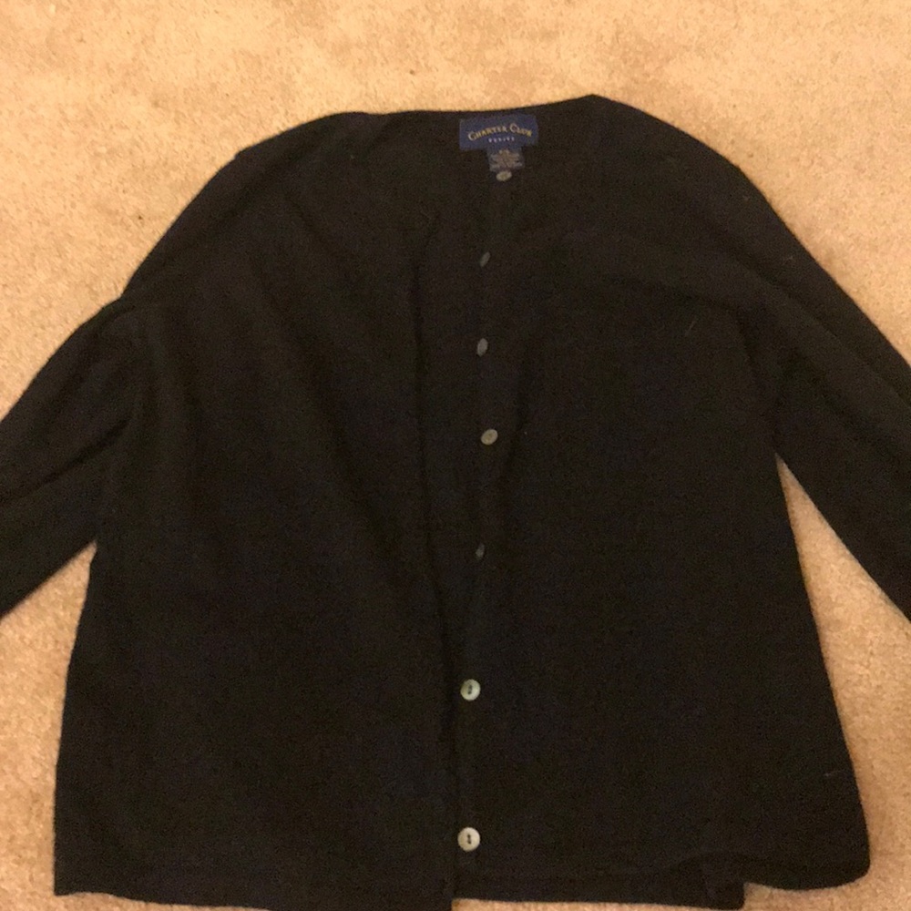 Charter Club petite black cashmere sweater